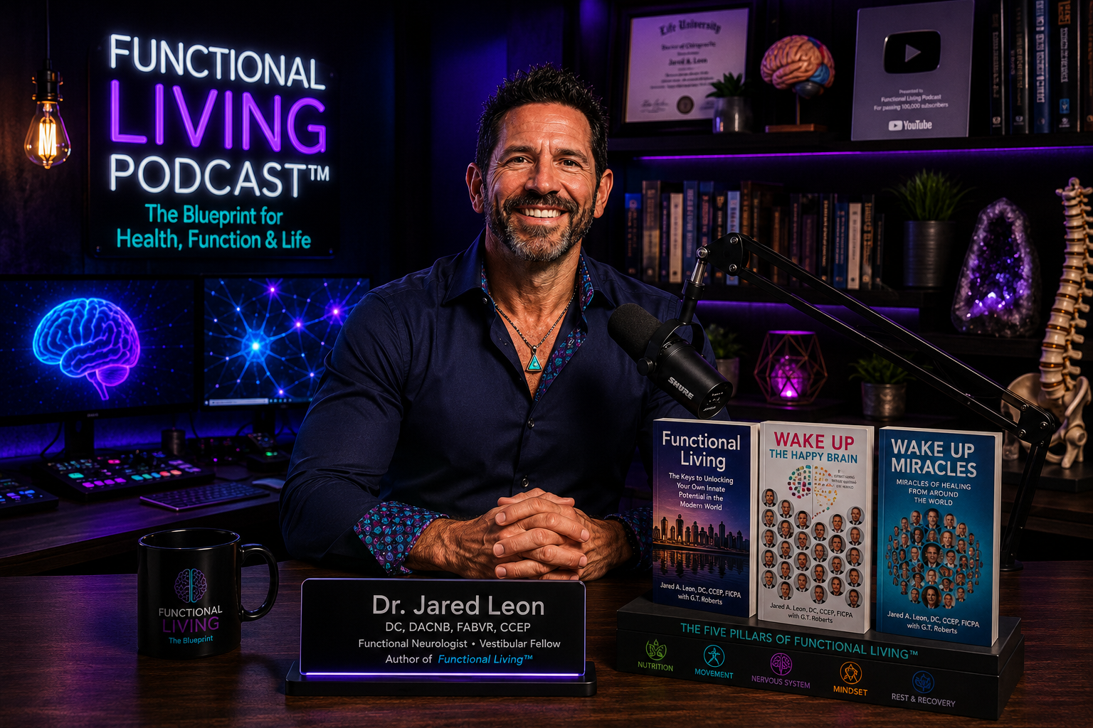 Dr. Jared Leon in the Functional Living Podcast studio